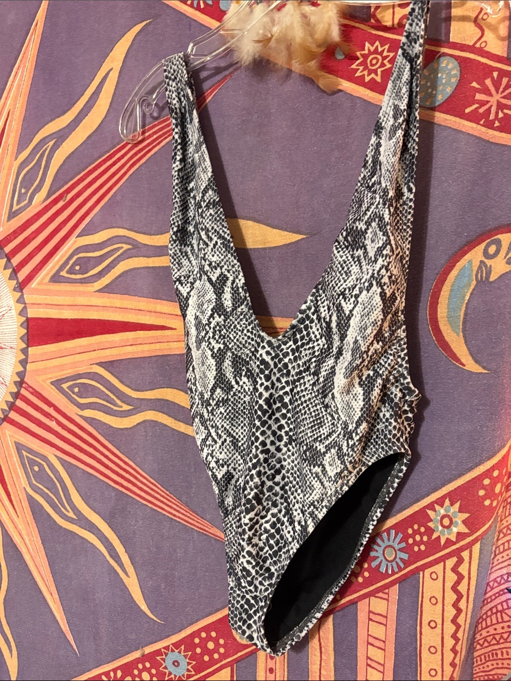 Dippin' Daisy's Black and White Snake-Print One-Piece